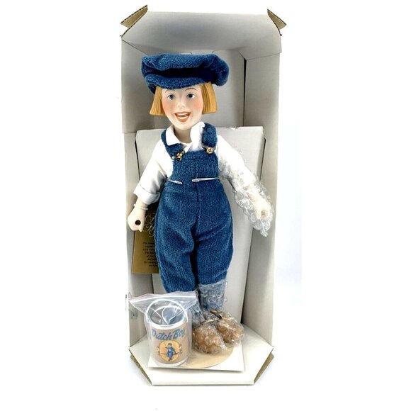 Franklin Mint Dolll Dutch Boy Paint w/Brush & Paint Can 12" w/stand NOS - Picture 1 of 6